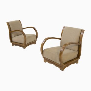 Italian Armchairs with Scrollwork, 1950s, Set of 2