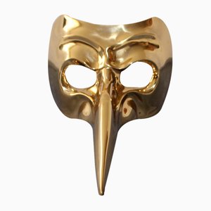 Maschera di Carnevale di Venezia in bronzo dorato, anni '60