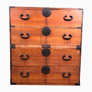 Japanese Meiji Period Isho-Dansu Kasane Kimono Chest, 1890s, Set of 2