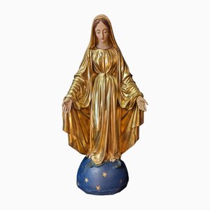 Statue of the Immaculate Conception with the Serpent, 1800s, Gilt Plaster