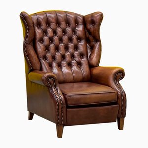 Vintage Handmade Brown Chesterfield Recliner Armchair