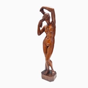 Cantù Artist, Sculpture of Nude Woman, 1960s, Walnut