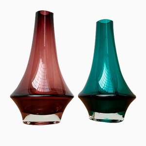 Mid-Century 1379 Glass Vases by Tamara Aladin for Riihimäki, Finland, 1960s, Set of 2