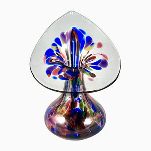 Vase Multicolore Soufflé à la Main de Glasbläserei Heimbach, Allemagne