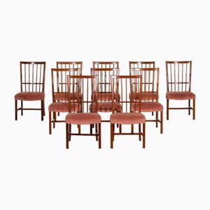 Mahogany Dining Chairs, 1940s, Set of 10