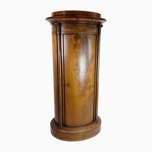 Oval Mahogany Pedestal Cabinet with Carvings, 1820s