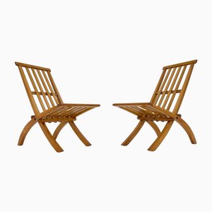 Chaises Pliantes en Hêtre par Arch. Otto Rothmayer, 1950s, Set de 2