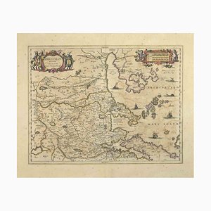 Johannes Janssonius, Thessalia Map, Etching, 1650s