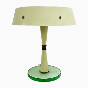 Lampe de Bureau Moderne Mid-Century en Métal et Verre, Italie, 1950s