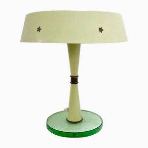 Mid-Century Modern Table Lamp in Metal and Glass, Italy, 1950s