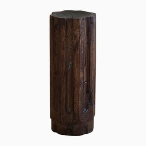 Candelero artesanal de suelo de madera, años 20