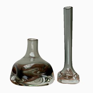 Jarrones alemanes Mid-Century de vidrio de Gral, años 60. Juego de 2