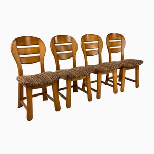 Vintage Modernist Oak Dining Chairs, 1960s, Set of 4