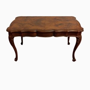 Mid-19th Century Low Coffee Table in Solid Walnut and Briarwood Top