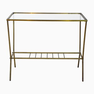 Vintage Brass and Glass Side Table, 1960s