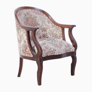 Fauteuil Carlo X en Noyer, Italie, 19ème Siècle