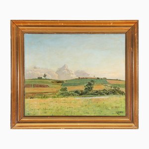 Hans Knudsen, Landscape, 1934, Oil on Canvas, Framed