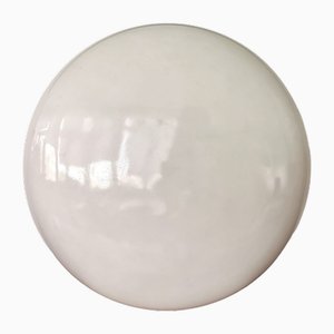 Große minimalistische italienische Pillendose aus glänzendem weißem Acryl, 1960er