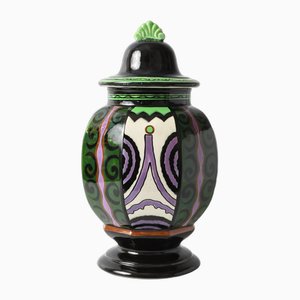 Belgische Art Deco Vase von August Mouzin & Cie, 1920er