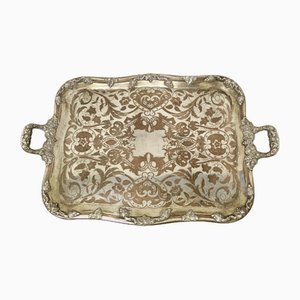 Large French Silver Plated Wine Tray, 1890s