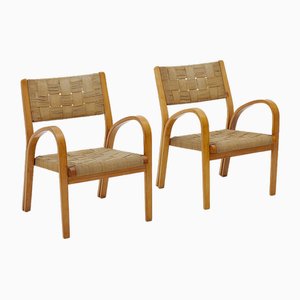 Rope and Bent Wood Armchairs by Augusto Romano, 1950s, Set of 2