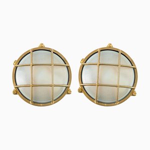 Gilded Brass Wall Lights by Faro Barcelona, 2010s, Set of 2