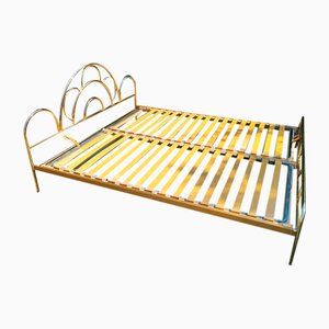 Gold Metal Bed from Ilse Möbel, Germany, 1980s