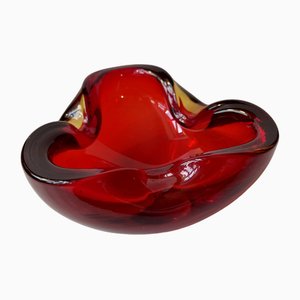 Murano Red Kiss Glass Ashtray by Fratelli Toso, Italy, 1970s