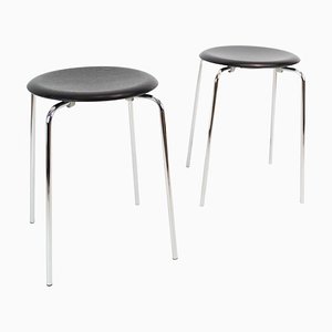 Black Ash Dot Foot Stools attributed to Arne Jacobsen for to Fritz Hansen, 2017, Set of 2