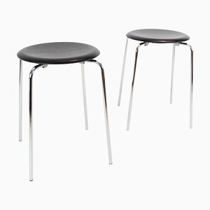 Taburetes para los pies de fresno negro atribuido a Arne Jacobsen para Fritz Hansen, 2017. Juego de 2