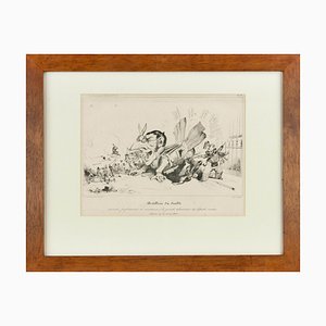 JJ Grandville, L'artillerie du Diable, Lithographie, 1834