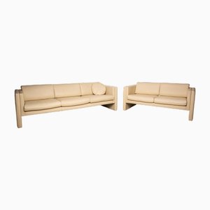 Studio 191 Leather Sofa Set in Cream from Walter Knoll / Wilhelm Knoll, Set of 2