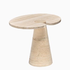 Travertine Side Table by Angelo Mangiarotti, Italy, 1970s