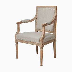 Swedish Gustavian Upholstered Pine Armchair