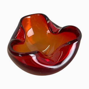 Bol ou Cendrier en Verre de Murano Rouge, Italie, 1970s