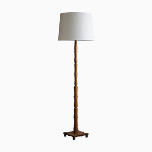 Mid-Century Danish Modern Sculptural Floor Lamp in Oak, 1950s