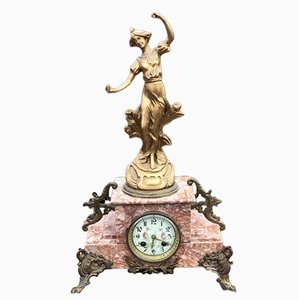 Victorian French Marble Clock with Chimes on Bell