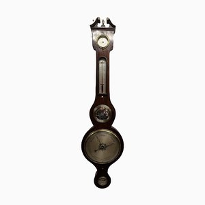 Victorian Barometer in Rosewood Case, Convex Glass & Silvered Dials