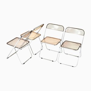 Plia Folding Chairs by Giancarlo Piretti for Castelli, 1970s, Set of 4