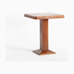French Art Deco Walnut Pedestal Table, 1930s