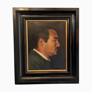 Emil Beischläger, Retrato de hombre, años 20, óleo sobre lienzo, enmarcado