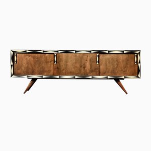 Scandinavian Sideboard in Birch with Hand-Painted Front Pattern, 1960s