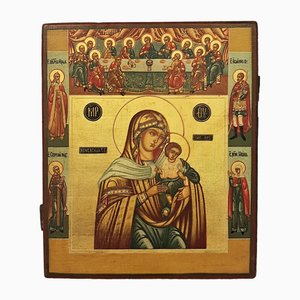 Icon of Our Lady of Konev with the Lord's Supper, Early 20th Century