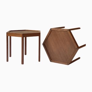 Tavolini da caffè vintage in teak impilabile di Hans C. Andersen per Artex, Danimarca, anni '60, set di 2