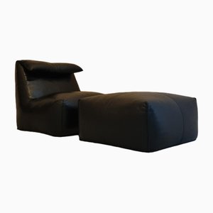 Set of Lounge Chair & Ottoman by Mario Bellini for B&B Italia, 1970s
