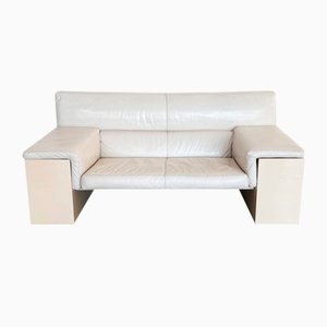 2-Seater Sofa in White Leather by Cini Boeri for Knoll, 1970s