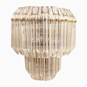 Lámpara de pared francesa vintage de cristal, años 50