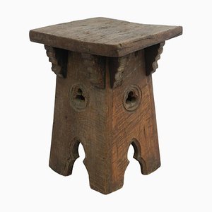 French Country House Brutalist Arts & Crafts Stool, 1910s