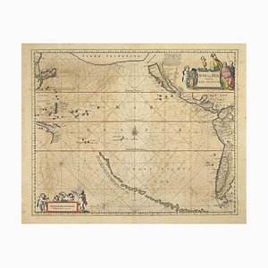 Johannes Janssonius, Carte Antique de Mare Pacificum, Eau-forte, 1650s