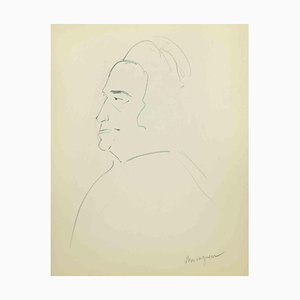 Flor David, Skizze für ein Porträt, Bleistiftzeichnung auf Papier, Mitte des 20. Jahrhunderts